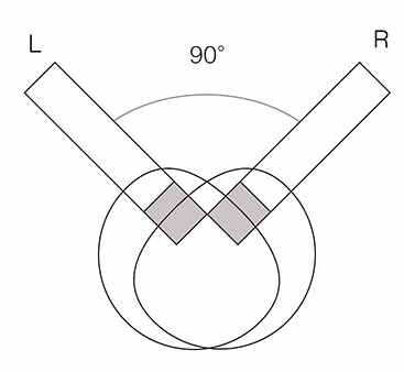 Diagram of mics arranged in an X-Y configuration