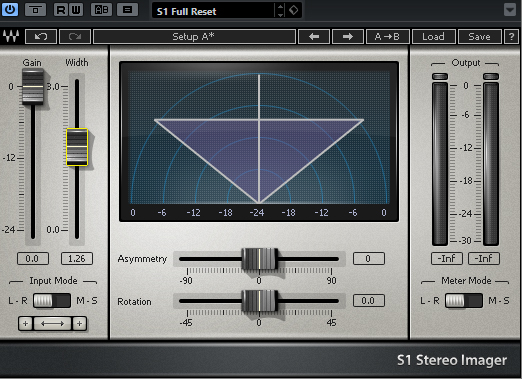 Waves S1 to alter the stereo image